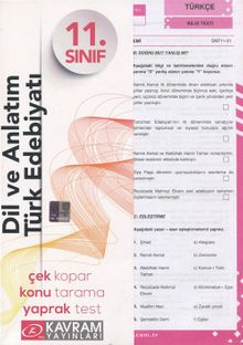 11. Sınıf Dil ve Anlatım Türk Edebiyatı Yaprak Testi