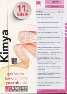 11. Sınıf Kimya Yaprak Testi