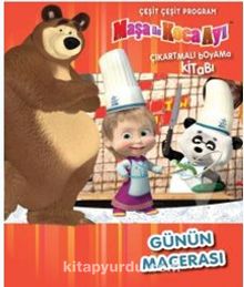 Maşa ile Koca Ayı Günün Macerası Çeşit Çeşit Program Çıkartmalı Boyama - Kolektif
