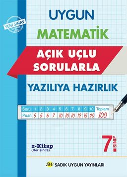 7. Sınıf Matematik Açık Uçlu Sorularla Yazılıya  Hazırlık Kitabı