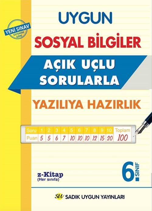 6. Sınıf Sosyal Bilgiler Açık Uçlu Sorularla Yazılıya  Hazırlık 