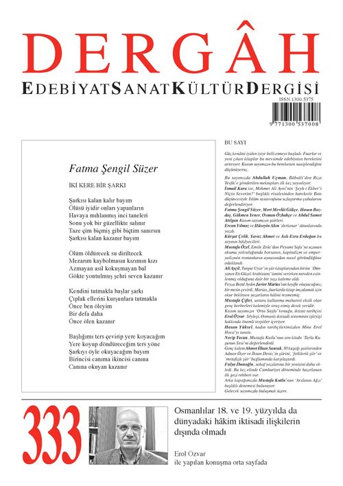 Dergah Edebiyat Sanat Kültür Dergisi Sayı 333 Kasım 2017