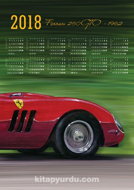 2018 Takvimli Poster - Arabalar Ferrari