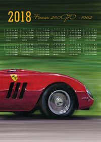 2018 Takvimli Poster - Arabalar Ferrari