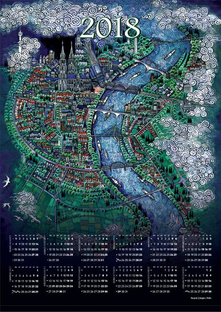 2018 Takvimli Poster - Minyatürler - Nusret Çolpan - Köln