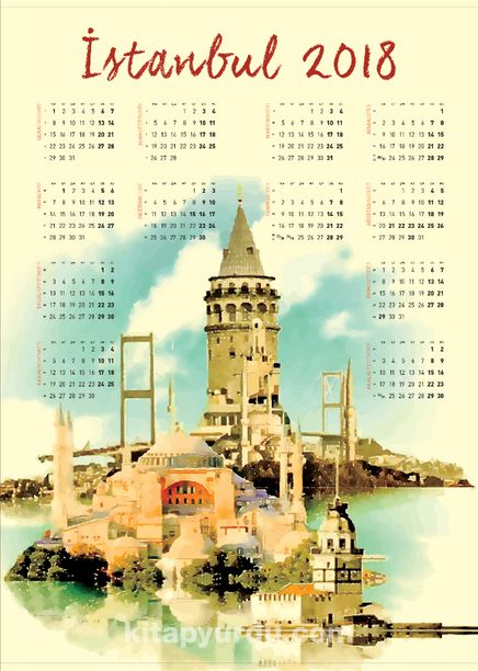 2018 Takvimli Poster - Şehirler - İstanbul