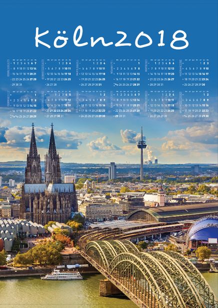 2018 Takvimli Poster - Şehirler - Köln