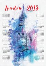 2018 Takvimli Poster - Şehirler - London - Big Ben