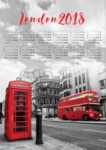 2018 Takvimli Poster - Şehirler - London - Sokak