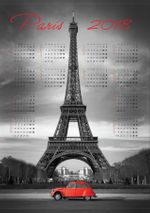 2018 Takvimli Poster - Şehirler - Paris