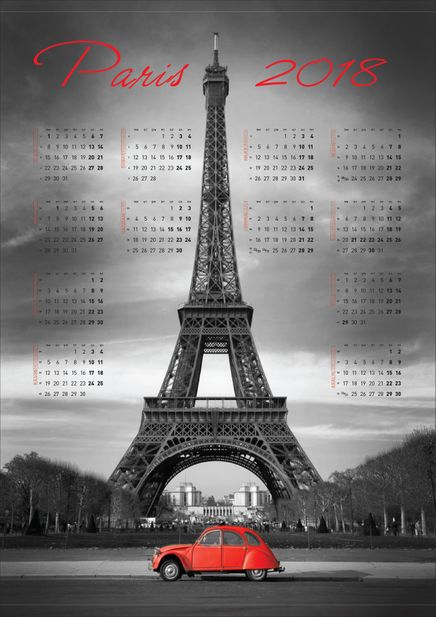 2018 Takvimli Poster - Şehirler - Paris