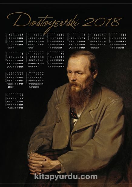 2018 Takvimli Poster - Yazarlar - Dostoyevski