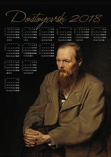 2018 Takvimli Poster - Yazarlar - Dostoyevski