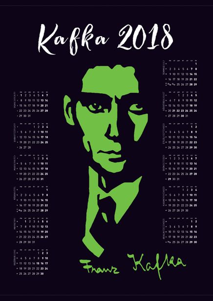 2018 Takvimli Poster - Yazarlar - Kafka