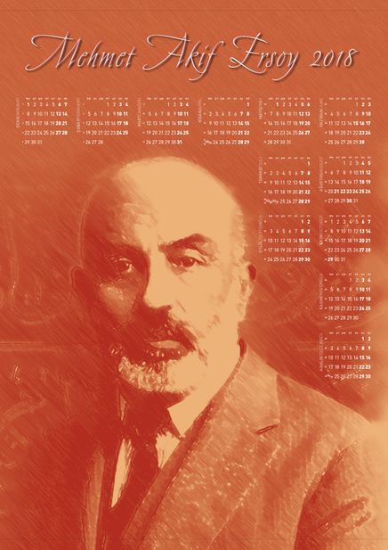 2018 Takvimli Poster - Yazarlar - Mehmet Akif Ersoy
