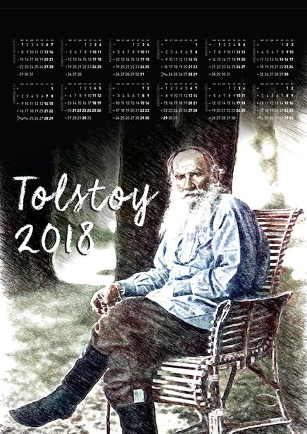 2018 Takvimli Poster - Yazarlar - Tolstoy
