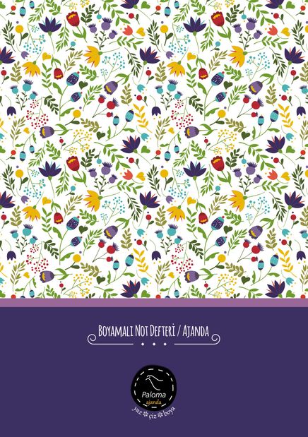 Boyamalı Not Defteri - Ajanda (Çiçekli)