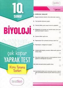 10. Sınıf Biyoloji Konu Tarama Yaprak Testleri