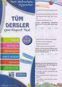 6. Sınıf Tüm Dersler Çek Kopart Yaprak Test