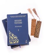 Keşşaf Tefsiri (2 Cilt Takım) + Ahşap Ayraç - Osmanlı Desen + Ahşap Ayraç - Lale - Rölyef Cevizli 