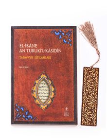 El-İbane An Turuki'l K'asidin + Ahşap Ayraç - Lale - Rölyef Cevizli 