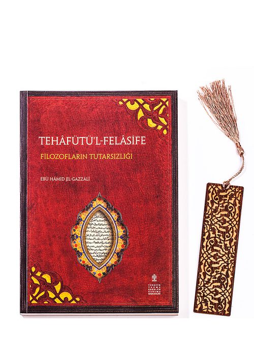 Tehafütü'l-Felasife Filozofların Tutarsızlığı + Ahşap Ayraç - Lale - Rölyef Cevizli 