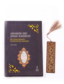 Menakıb-ı Ebu İshak-ı Kazeruni + Ahşap Ayraç - Lale - Rölyef Cevizli 