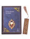 Fatih Divanı ve Şerhi (Ciltli) + Ahşap Ayra&ccedil; - Lale - R&ouml;lyef Cevizli