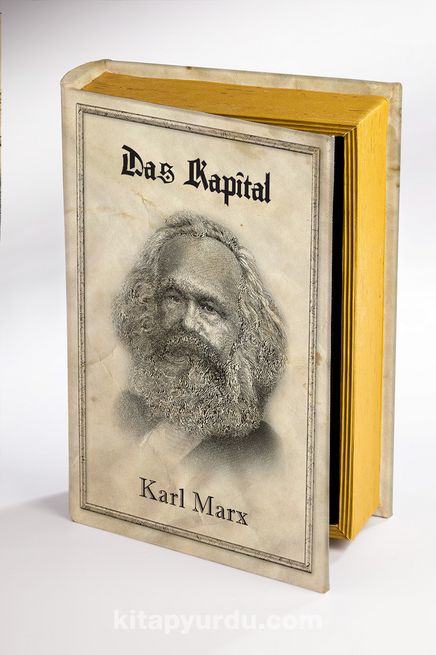 Kitap Şeklinde Ahşap Kutu - Tarih ve Yazarlar - Das Kapital - Karl Marx