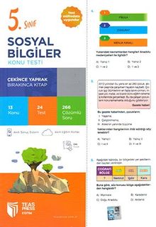 5. Sınıf Sosyal Bilgiler Yaprak Test Çek Kopar (Yeni Müfredat)