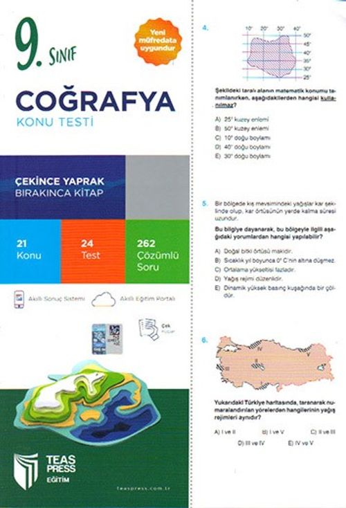 9. Sınıf Coğrafya Yaprak Test Çek Kopar (Yeni Müfredat)