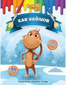 Kukuli / Kar Yağıyor Çıkartmalı Boyama Kitabı