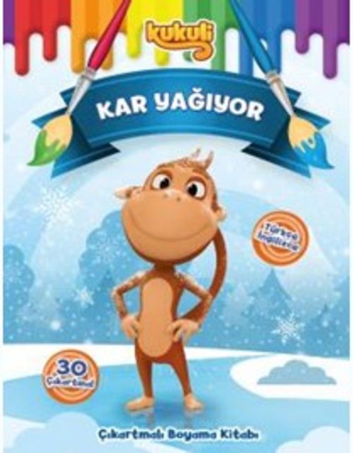 Kukuli / Kar Yağıyor Çıkartmalı Boyama Kitabı