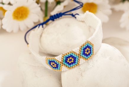 Miyuki Üç Nazar Boncuklu Bileklik (Miyuki 05)