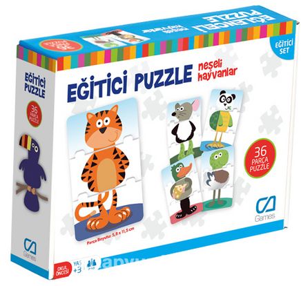 Eğitici Puzzle - Neşeli Hayvanlar (CA.5028)