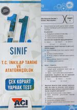 11. Sınıf T. C. İnkılap Tarihi ve Atatürkçülük Çek Kopart Yaprak Test