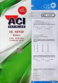 10. Sınıf Kimya Çek Kopart Yaprak Test