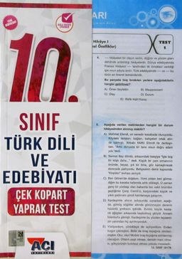 10. Sınıf Türk Dili ve Edebiyatı Çek Kopart Yaprak Test