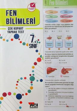 7. Sınıf Fen Bilimleri Çek Kopart Yaprak Test