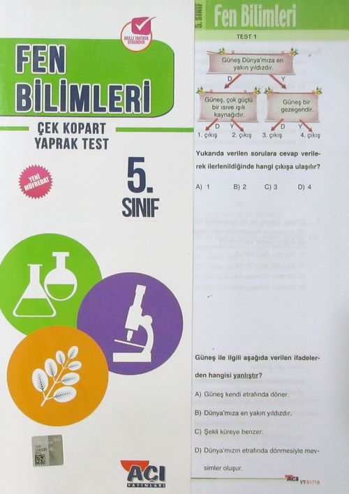 5. Sınıf Fen Bilimleri Çek Kopart Yaprak Test