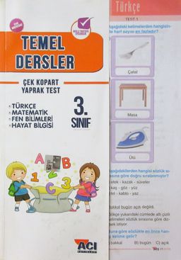 3. Sınıf Temel Dersler Çek Kopart Yaprak Test