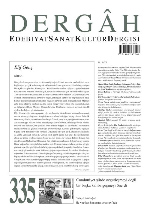 Dergah Edebiyat Sanat Kültür Dergisi Sayı 335 Ocak 2018