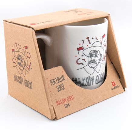 Kupa (Porselen) - Portreler Serisi - Maksim Gorki (PRT104)