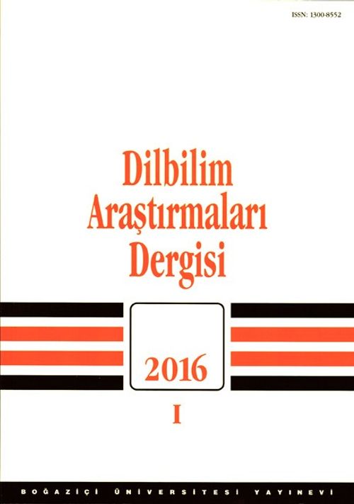 Dilbilim Araştırmaları Dergisi 2016/I