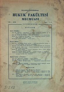Hukuk Fakültesi Mecmuası (Kod:1-A-27)