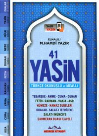 41 Yasin Türkçe Okunuşlu ve Mealli, Sesli Fihristli (Hafız Boy, Mavi Kapak) 