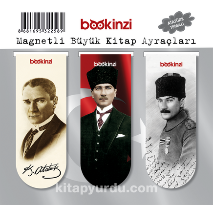 Magnetli Büyük Kitap Ayraç / Atatürk Temalı (3 Adet)
