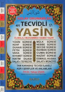 Kolay Okunabilen 41 Tecvidli Yasin (Kod:Akra:060)  (Tam Karabaş Tecvidi Hediyeli)