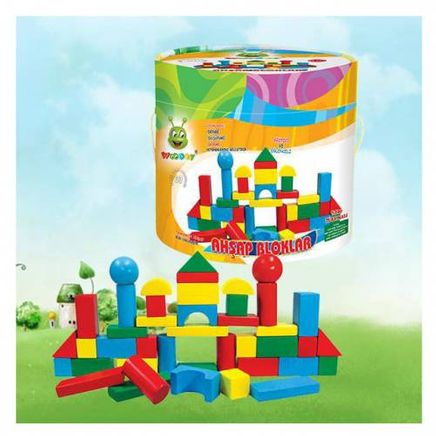 Woodoy Ahşap Blok Renkli 60 Parça (500159)
