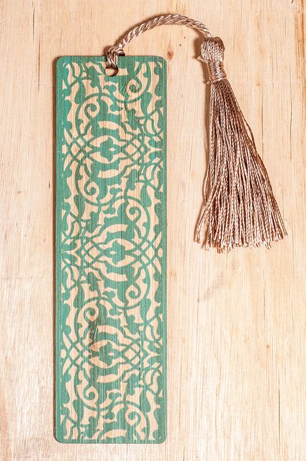 Bambu Ayraç Motifli Baskı - Turkuaz Lale